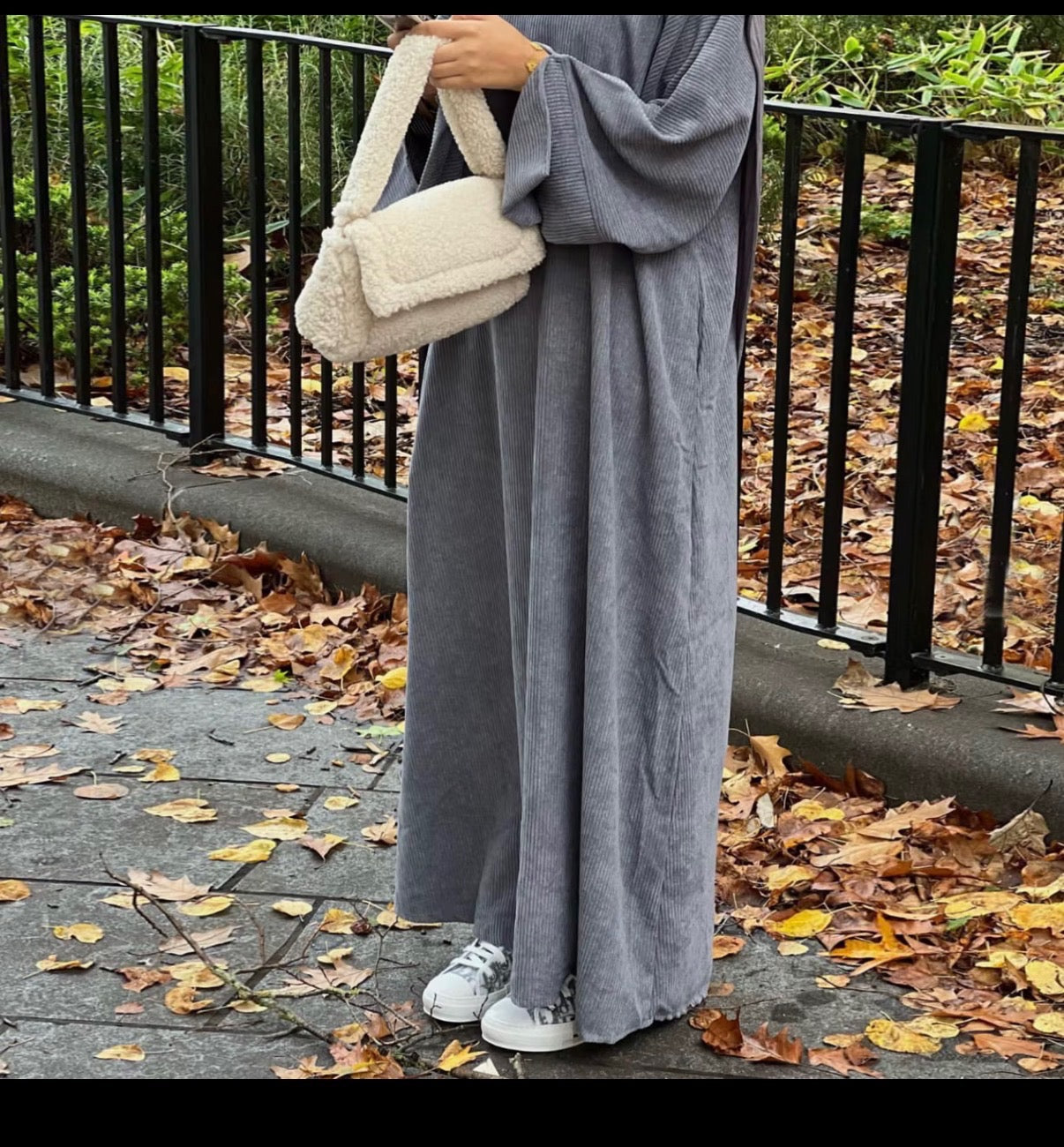 Premium Corduroy Abaya – Minimalist Modest Maxi Dress