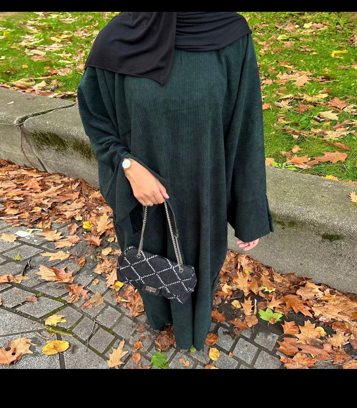 Premium Corduroy Abaya – Minimalist Modest Maxi Dress