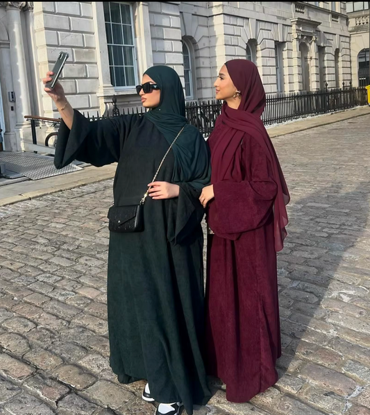 Premium Corduroy Abaya – Minimalist Modest Maxi Dress
